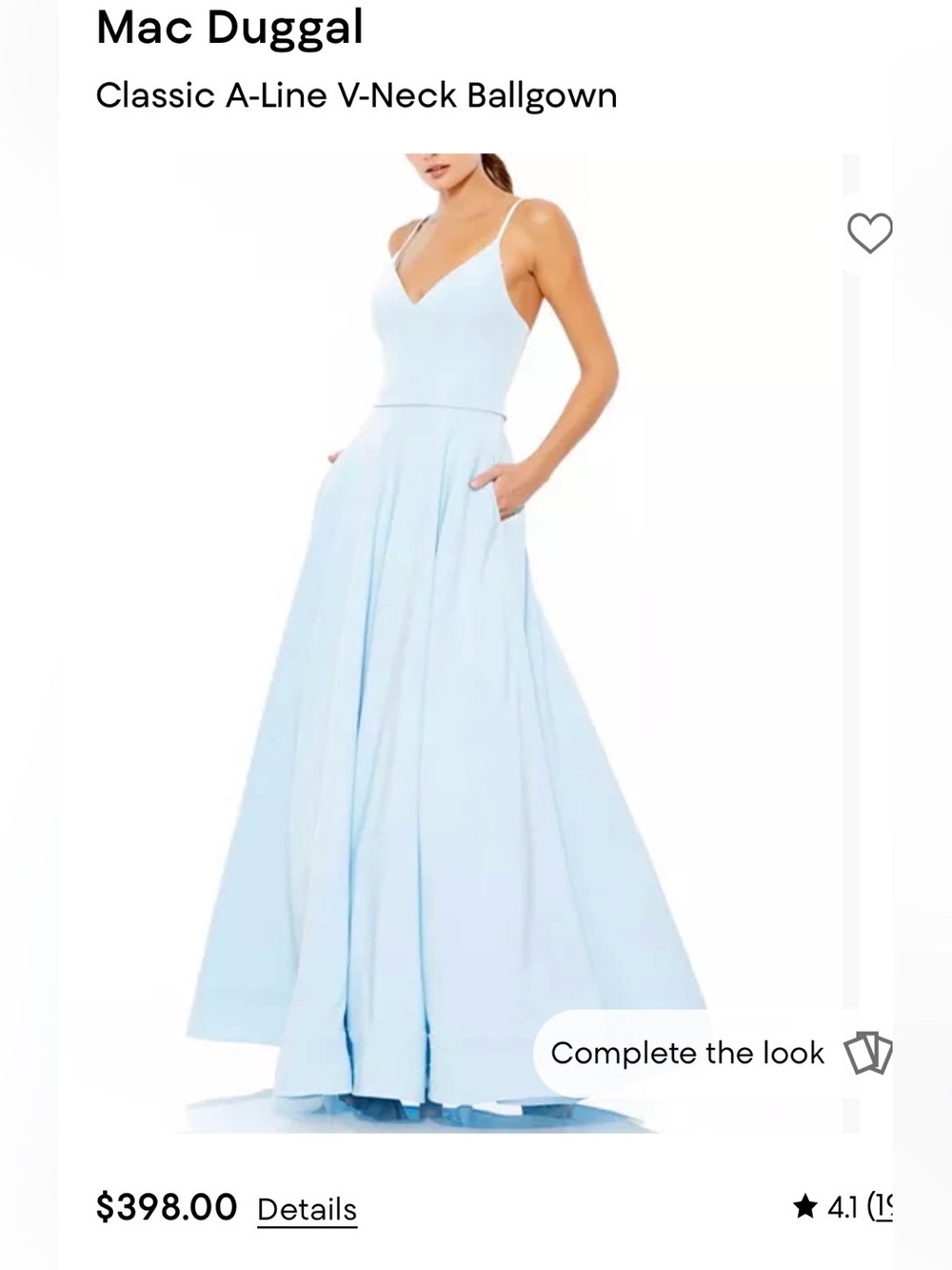 Mac Duggal classic A-line v-Neck gown size 4